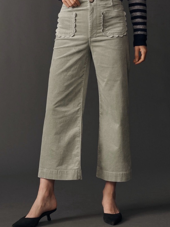 Maeve Denim - Maeve Collette High-Rise Wide-Leg Crop Corduroy Pants
